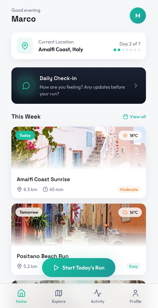 RunAwAI app preview on iPhone