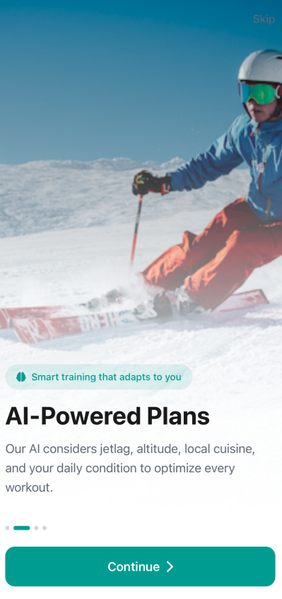 RunAwAI onboarding screen for AI powered plans